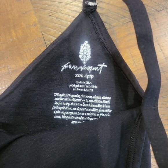 Free People Good Karma Ruched Tank Solid Black XS/S - Picture 2 of 3